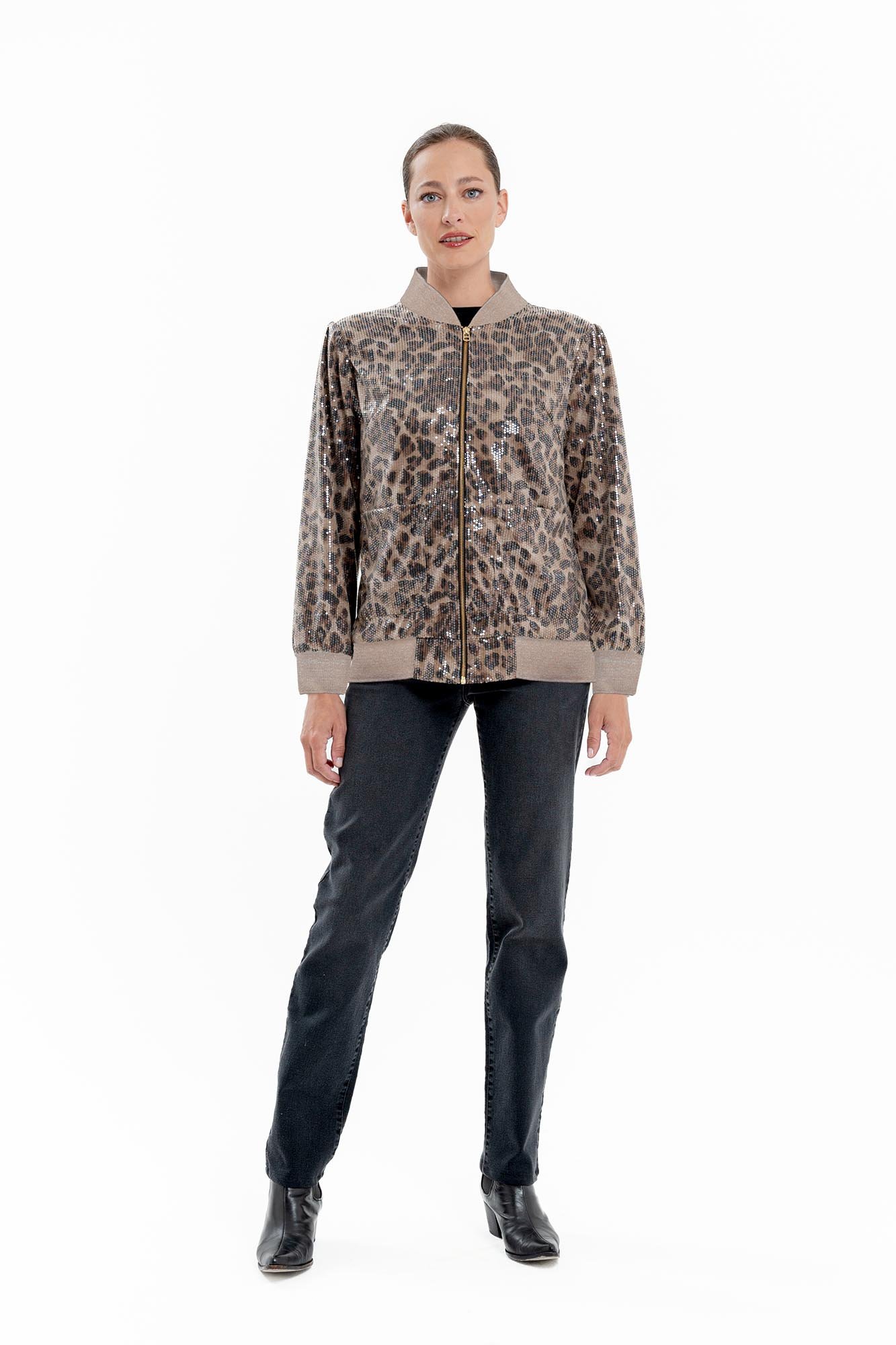 CHAQUETA UNIVERSITARIA LEOPARDO